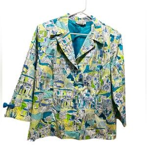 Dress Barn Vibrant Blue and Green Blazer, business or casual!